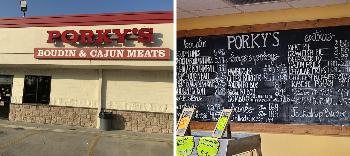Porky's Menu