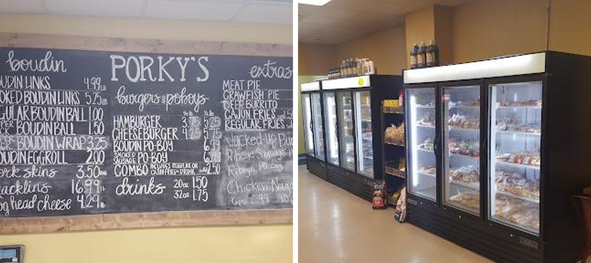 Porky's Menu